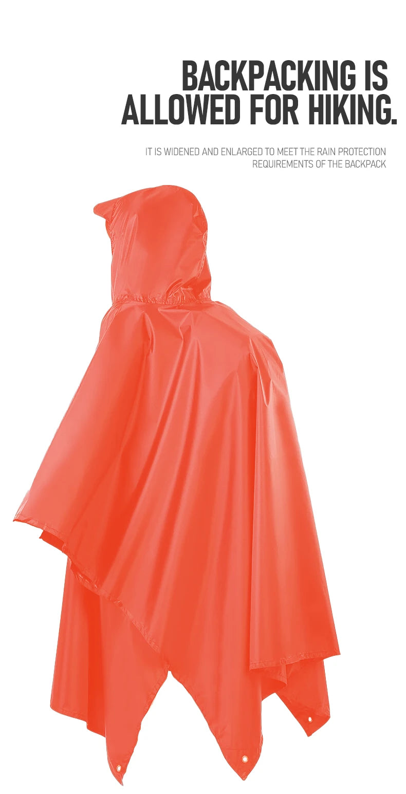 Simple Style Multi-Function Outdoor Cloak for Rain Hiking Mountain Climbing Camping Riding Fishing Half Zipper Pocket for All