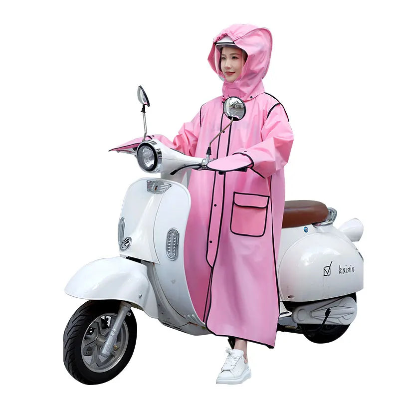 Women's Designer  Eco Friendly EVA Waterproof Raincoat Poncho Motorcycle Scooter Windbreaker With Logo Decoration