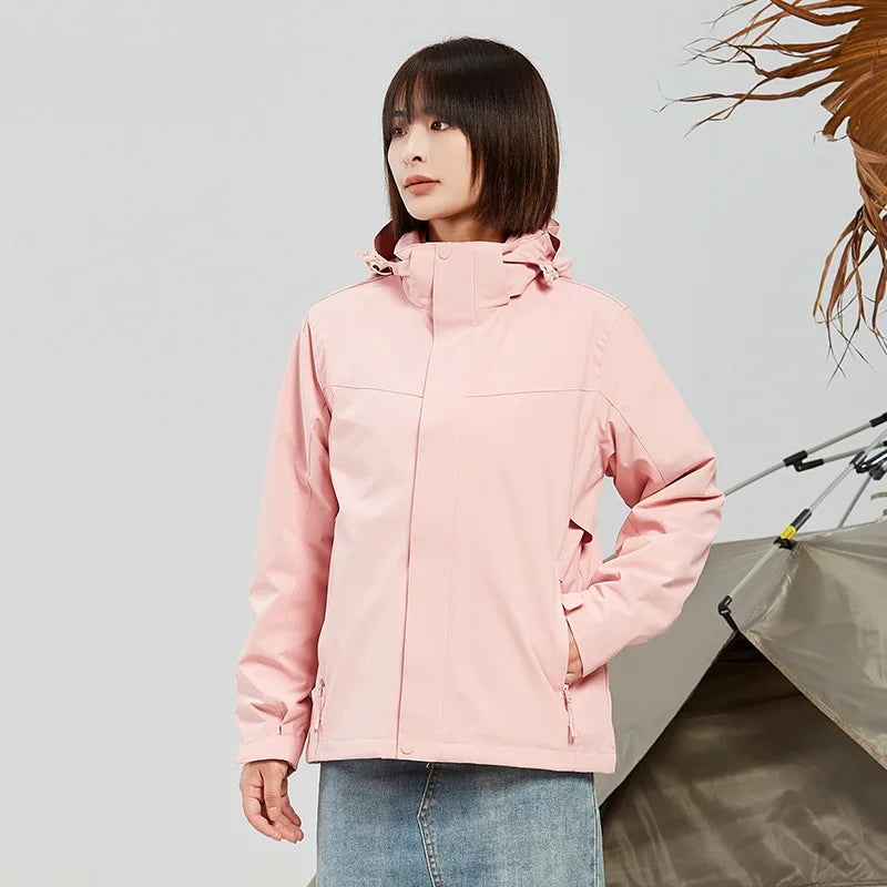 DuPont  3 in 1 Storm Jacket Men's Jacket Women's Waterproof Jacket Warm Outdoor Work Clothes Custom logo Rain Coat