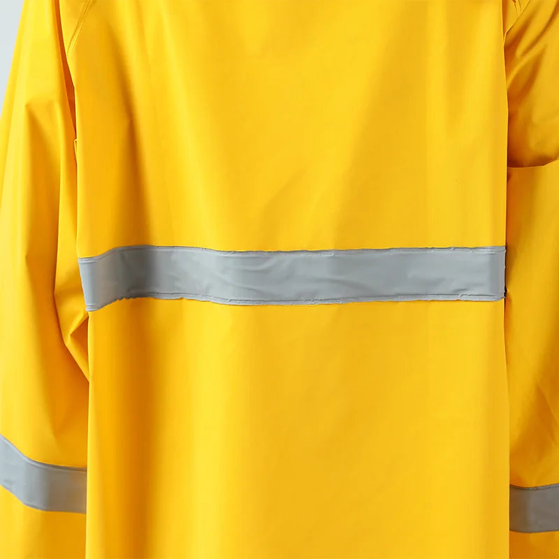 High Quality PVC Raincoat Work Rain Suit Heavy Duty Durable Polyester With Raincoat Hooded Waterproof Logo Decoration Jacket