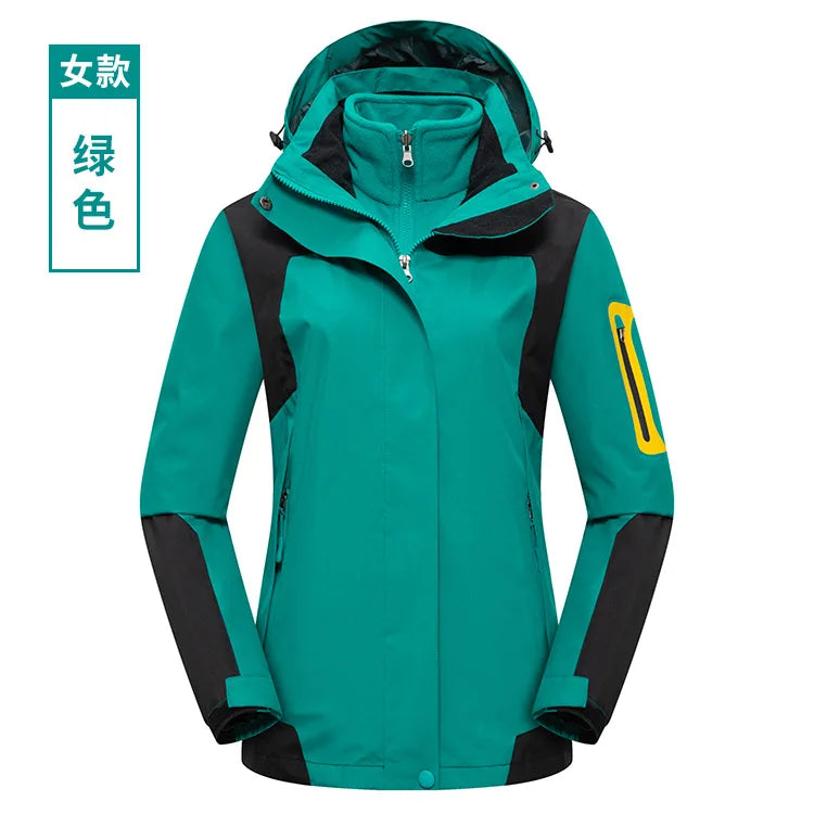 Two-Piece Three-In-One Outdoor Assault Clothing for Men Women Autumn Winter Polar Fleece Liner Waterproof Windproof Knitted
