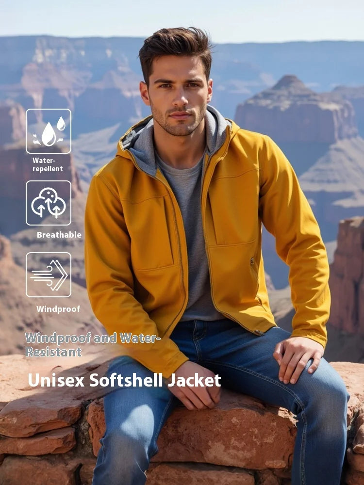 Winter Outdoor Soft Shell Windproof Waterproof Warm Men's Women's Mountaineering Hiking Heat Sealing  100% Polyester Jacket