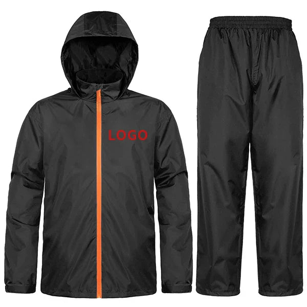Factory Wholesale PVC RainSuit Men Quick Dry Waterproof Jacket Coat Work Walking Climbing Travel Printed Pattern Logo Decoration