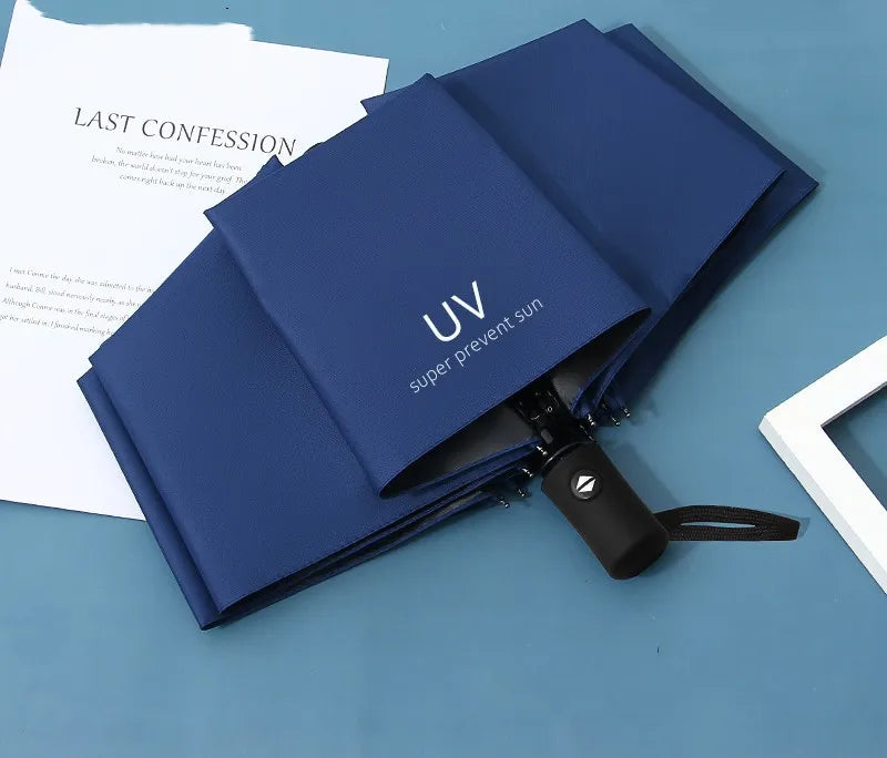 Portable 3-Folding Anti UV UPF50+ Windproof Waterproof Umbrella Portable for Travel Wholesale Custom Logo Printing