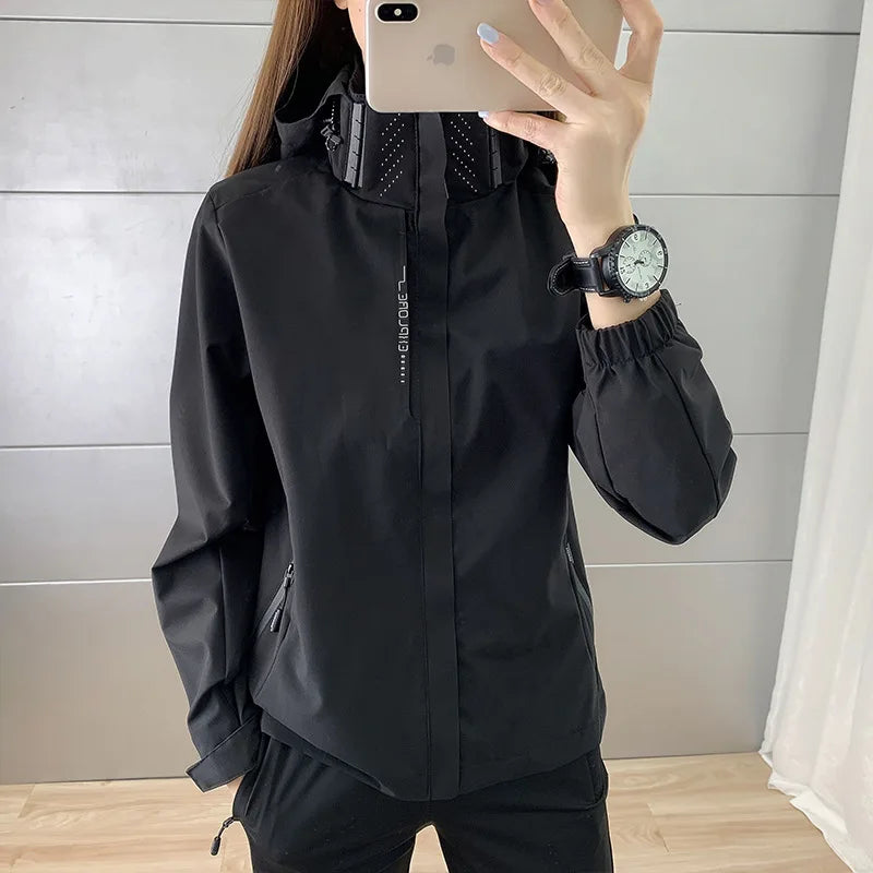 Men's All-Match Three-in-One Jacket for Spring Autumn Sports Waterproof Casual Baseball Suit  Full  Zipper Closure Front