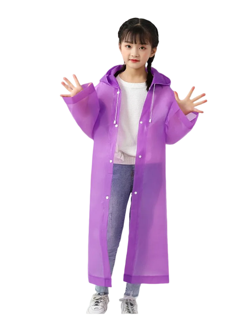 Custom Logo Print Waterproof Poncho Cape Rain Coat Jacket Peva Eva Reusable Raincoat Eva Long Raincoat Rain Jacket Poncho