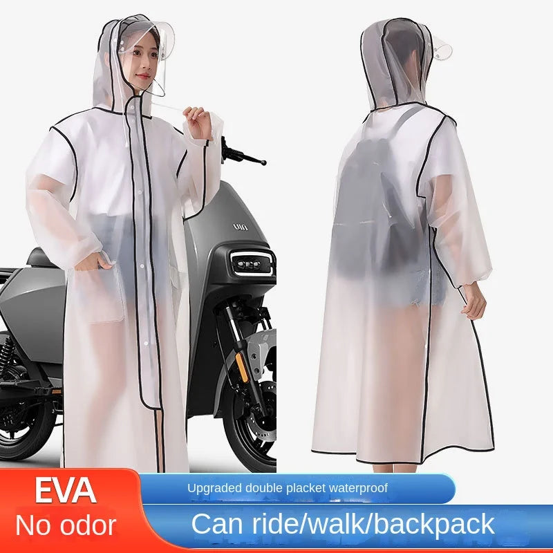 Adult Outdoor Hiking Conjoined Raincoat Double Hat Brim Large Size Logo Waterproof Upgrade for Rainstorm for Poncho Wholesale