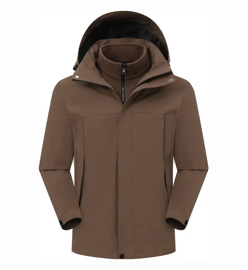 Custom Unisex Detachable Waterproof Winter Soft Shell Stand Collar Breathable Zipper Jacket Windproof Warm Ski Gear XL 3XL