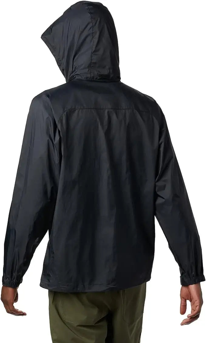 Men's Outdoor Rain Jacket Hood Waterproof Polyester Travel Hiking Fishing Motorcycle Logo Decoration Available XXL XXXL Sizes