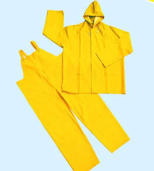 Factory Customizable Men's Rain Gear Waterproof Windproof PVC Work Suit Safety Jacket Bib Pants Outdoor Activities Hiking Travel