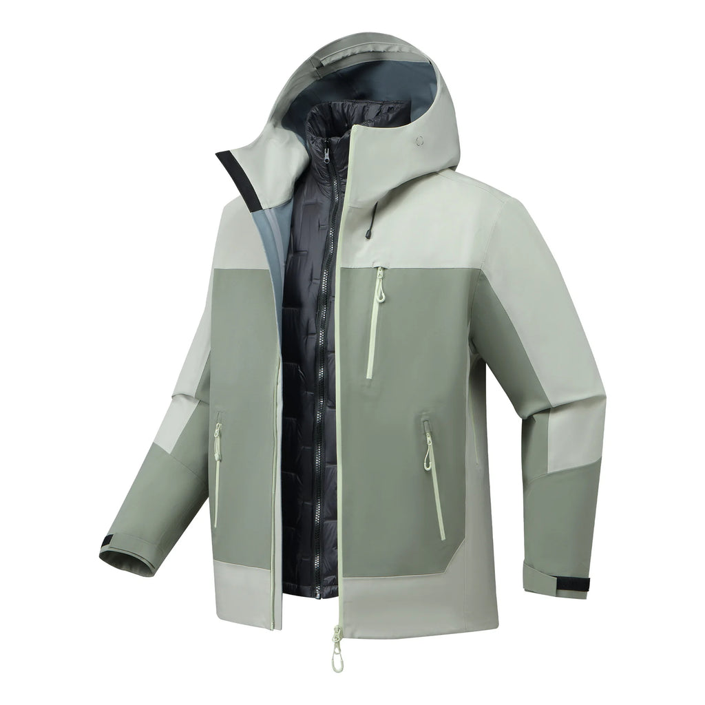 Lightweight Windproof Waterproof Hard-Shell Jacket for Outdoor Sports Men Women's Winter Mountaineering Stand Zipper Taped Seams