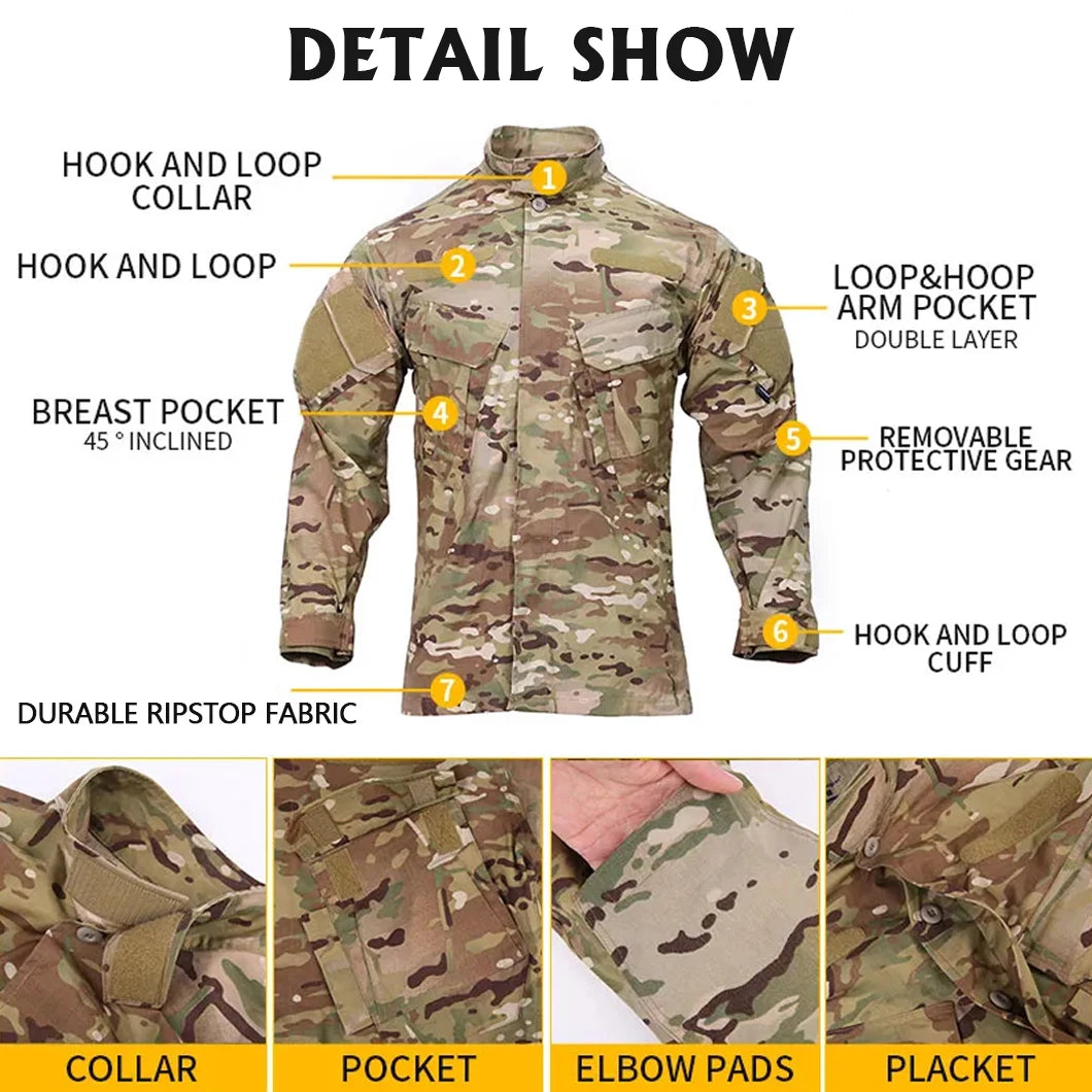 OEM ODM Outdoor Camo Clothing, Tactical Suit Hunting Clothes Camouflage Uniforms