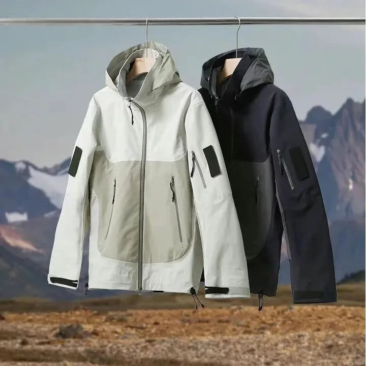 Outdoor Casual Hooded Jacket for Men Women Windproof Water-Resistant Lightweight Hard Shell Fashion Jacket