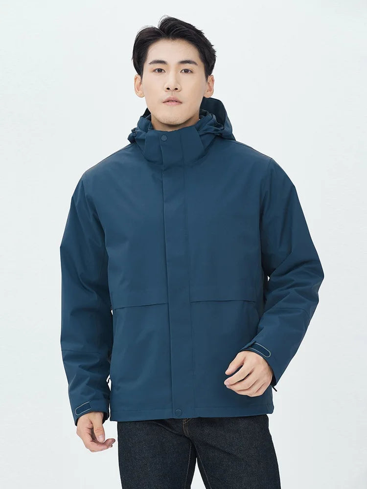 Factory Outdoor Jackets Waterproof Keep Warm Casual Jacket Against Storm Heavy Rain Three in One Rain Jacket
