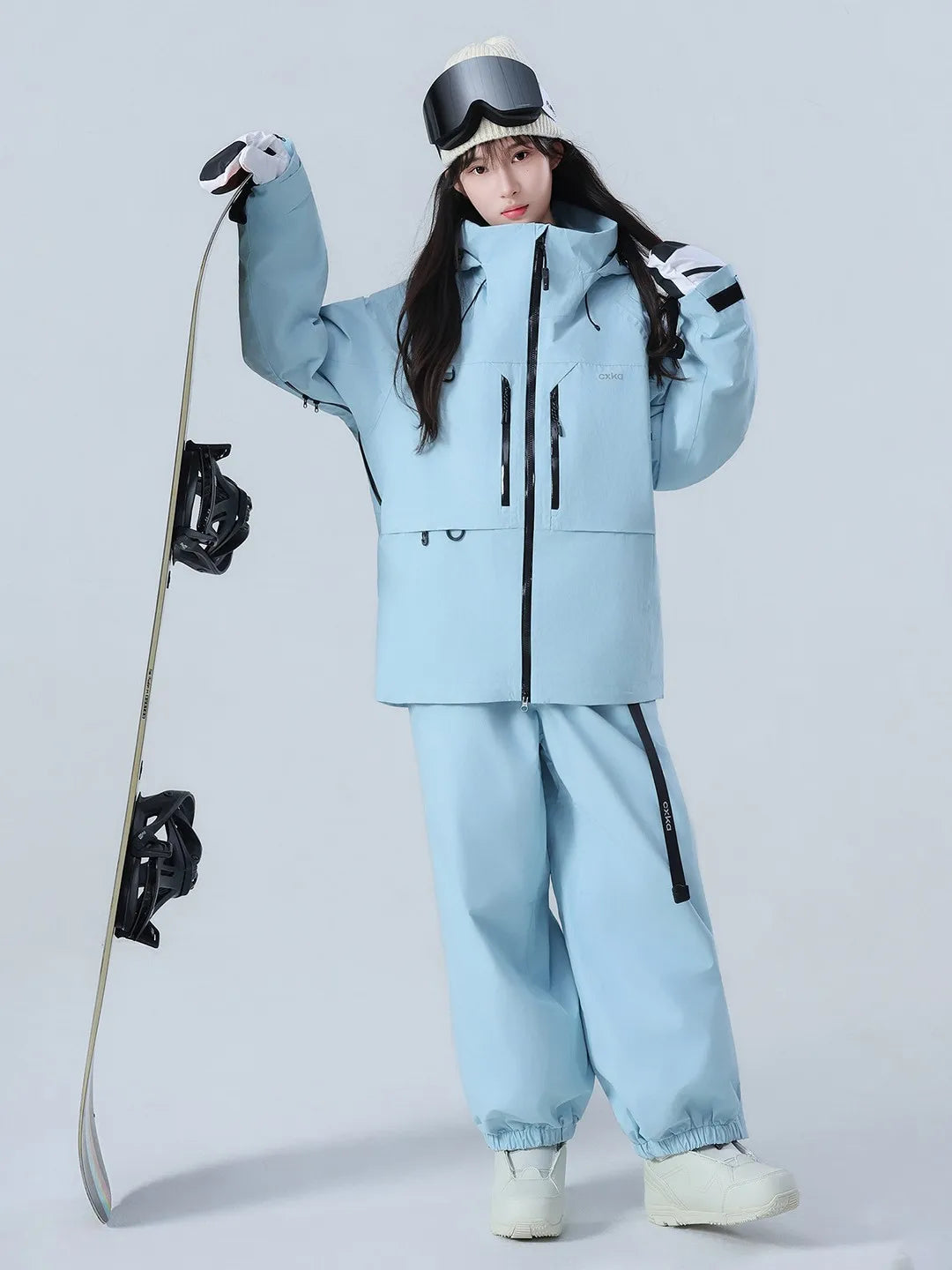 Unisex Waterproof Ski Overall with Hood and Heated Zipper Closure Windproof Women's Accessories for Skiing