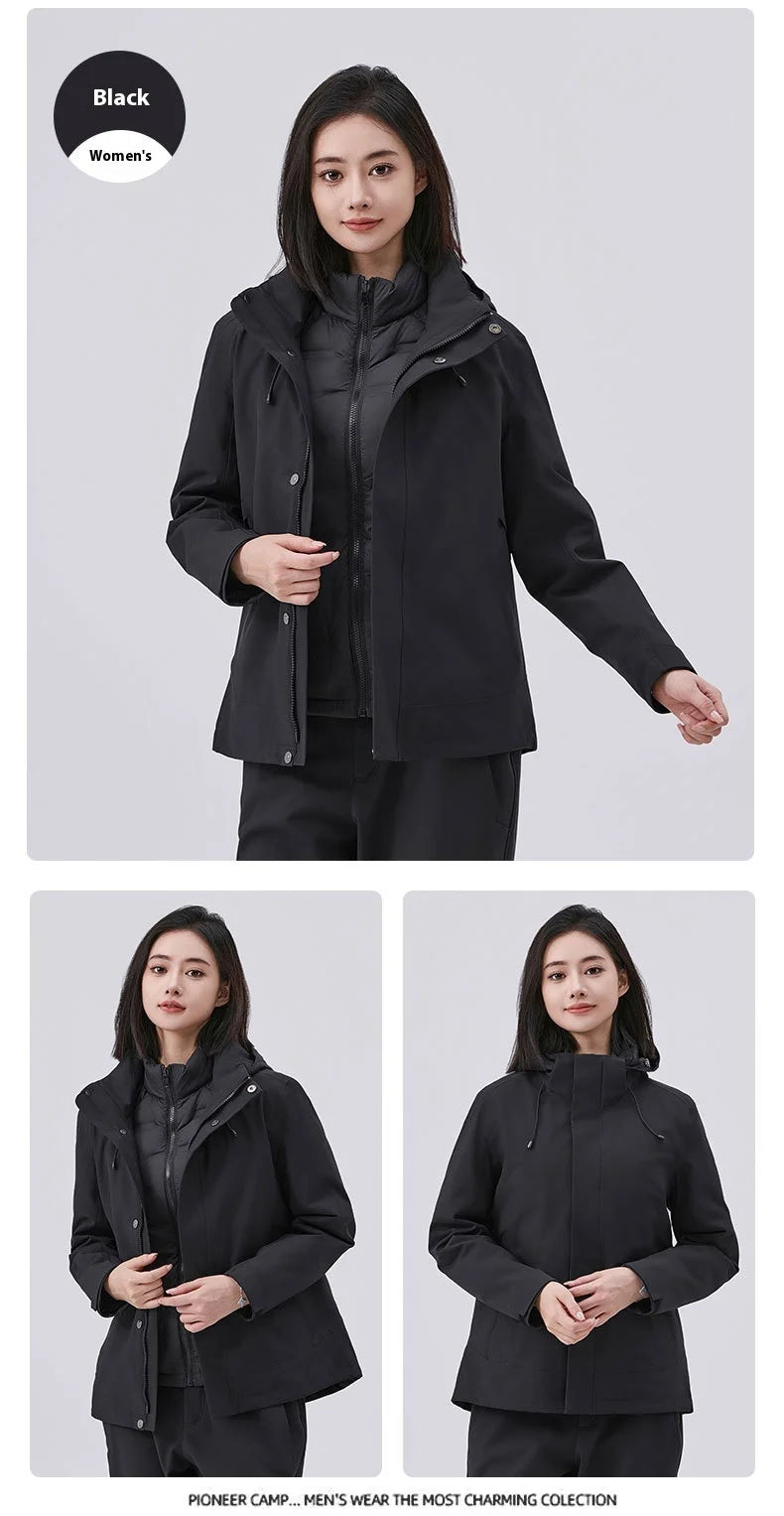 Women's Lightweight Stand Rain Jacket Autumn Spring Water Resistant Windproof 3D Embroidery Logo Zipper Prints Breathable XL