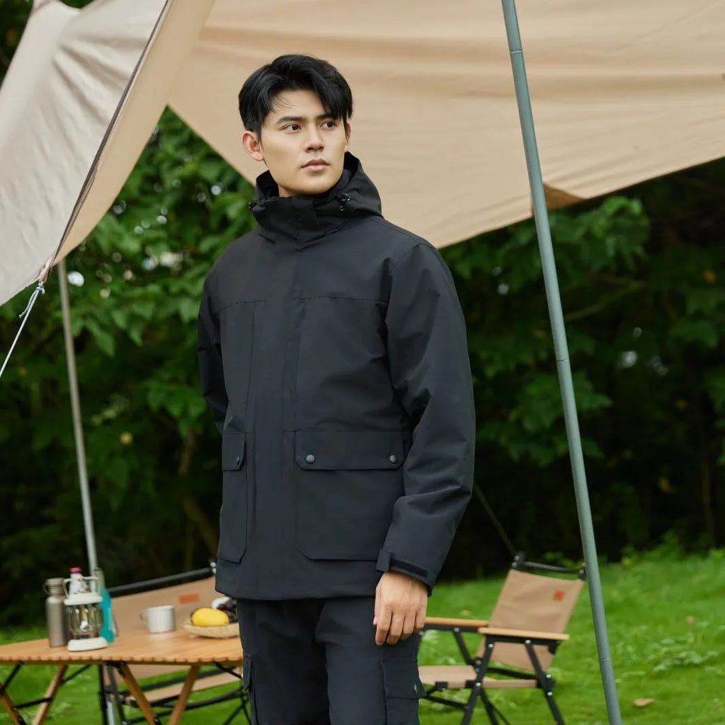 Charge Clothing Three-in-one Men's Women's Autumn Winter Jacket Detachable Liner Outdoor Waterproof Coated Wool Soft Two-piece