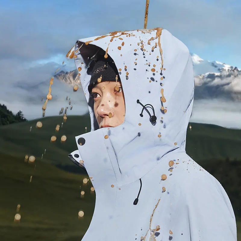 Autumn Winter Unisex Three-in-One Soft Shell Jacket Waterproof Windproof Stand Collar Front Logo Zipper for Men Women