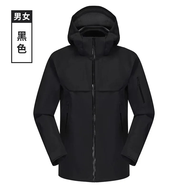 Full-Pressure Glue Hooded Windbreaker Jacket for Spring Autumn Single-Layer Assault Breathable Thin Full Pressure