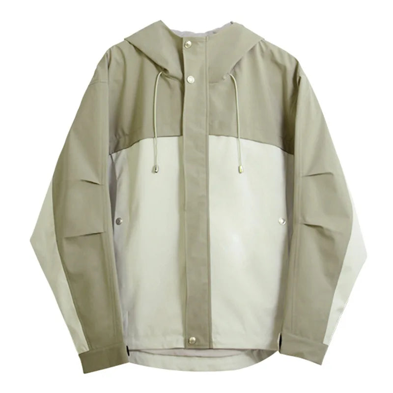 Casual Quilted Hood Jacket for Spring Outdoor Sports Waterproof Windproof Anti-Foul Zipper 3XL Size Woven Technique Solid