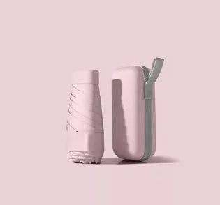 Women's Portable Mini Folding Umbrella 50% UV Protection 60% Sun and Rain Dual Use 50% off Capsule Design for Travel