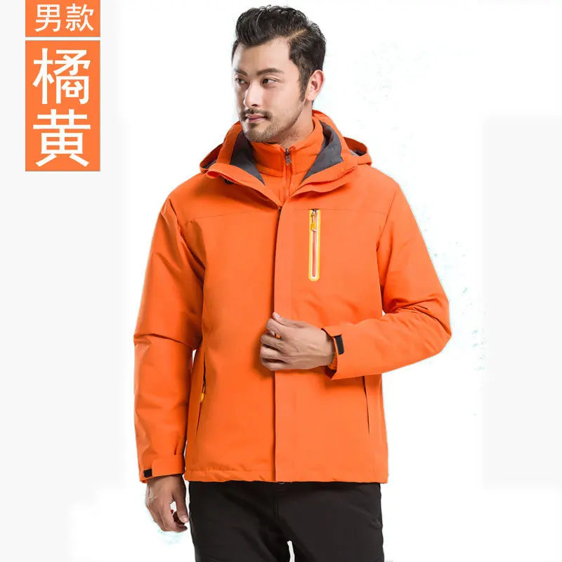Men's Women's Outdoor Sportswear New Long Sleeve Hooded Jacket Windproof Waterproof Winter Season Woven Loose Fit Printed Design