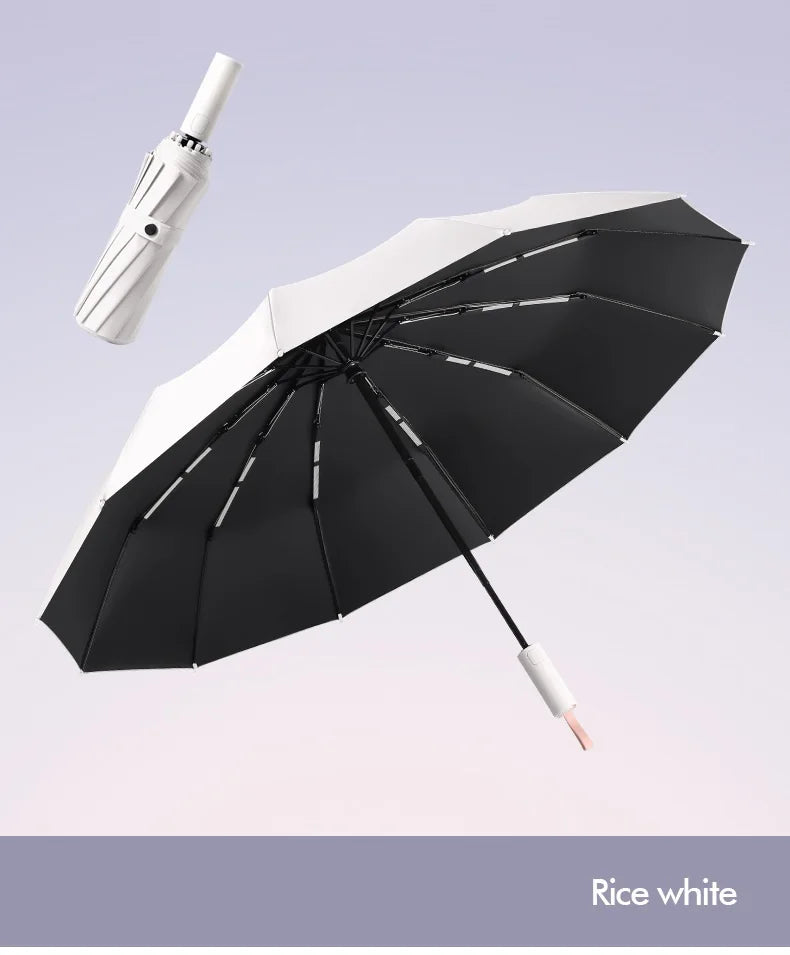 Promotion 23''*12k Carbon Fiber ABS Handle Umbrella 8k Contrast Color Rainy Sunny Days UPF50+ UV Protection Outdoor Business Use