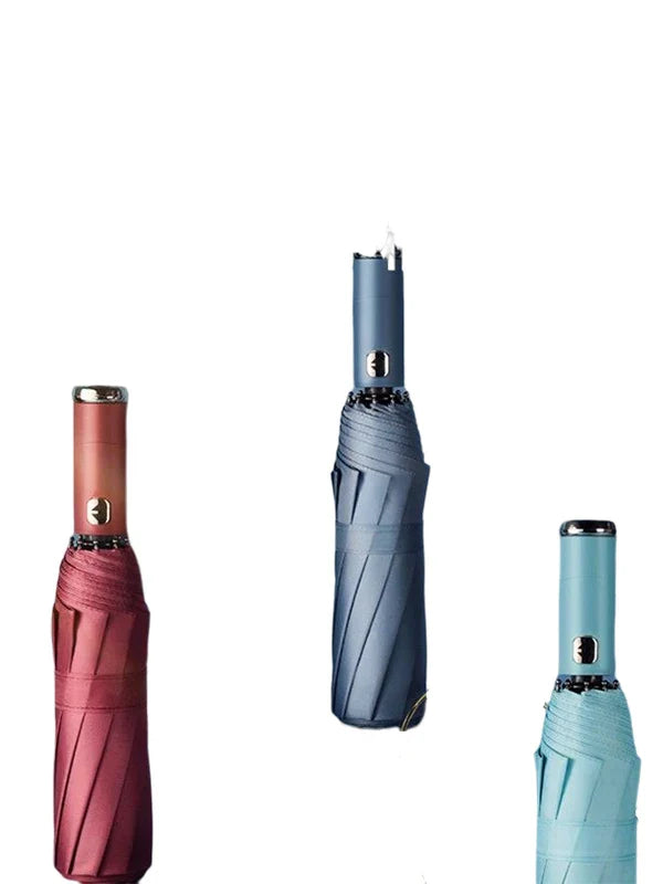 Factory Supply Eco-Friendly Fully Automatic Two-Fold Rain Sun Umbrella Waterproof Outdoor Use Customizable Fabric Fashionable
