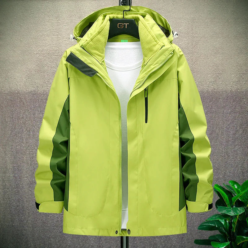 Men's Women's Outdoor Sports Waterproof Warm Coat Two-Piece Three-In-One Casual Style Stand Can Be Customized Printed Logo