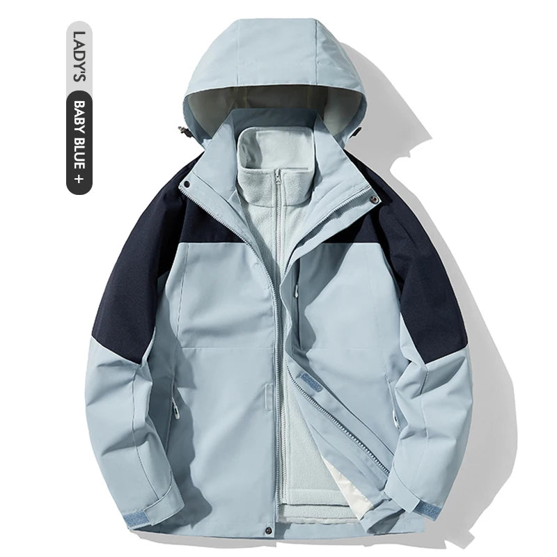 Unisex Waterproof Hard Shell Outdoor Windbreaker Jacket Breathable for Windproof Solid Color Hood Zipper Thin Oversized
