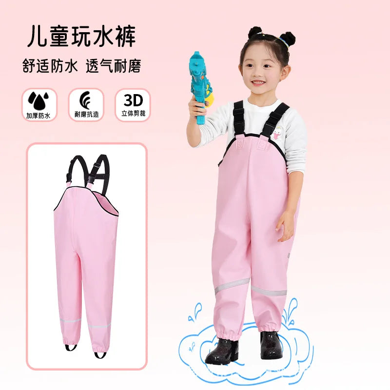 Kids' One-Piece Waterproof Raincoat EVA PU Rain Boots for Beach Sea-Driving Fishing Water for Boys' Kindergarten Camping Tours