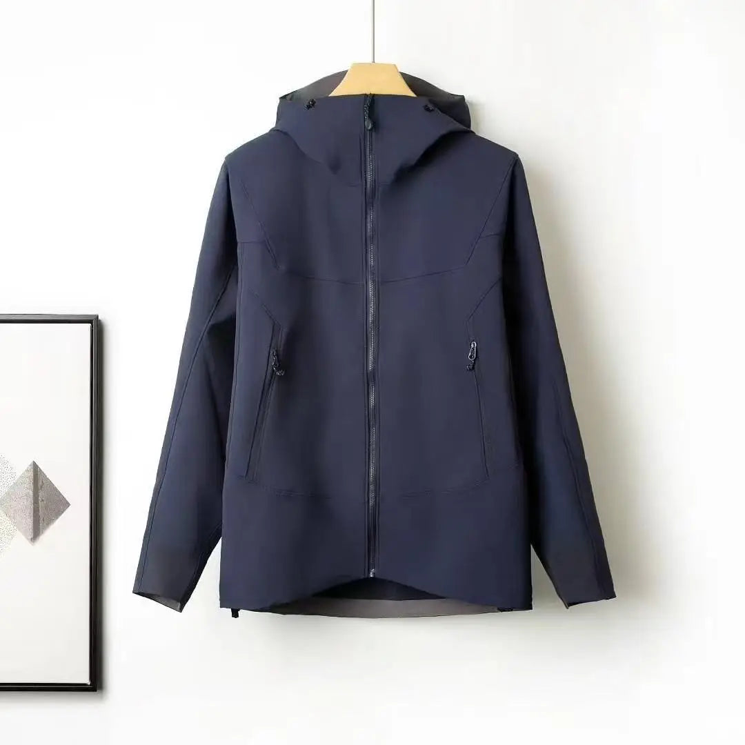 Factory Men Women's Lightweight  Windproof Waterproof  Outdoor Soft Shell Jacket Stand Zipper for Winter