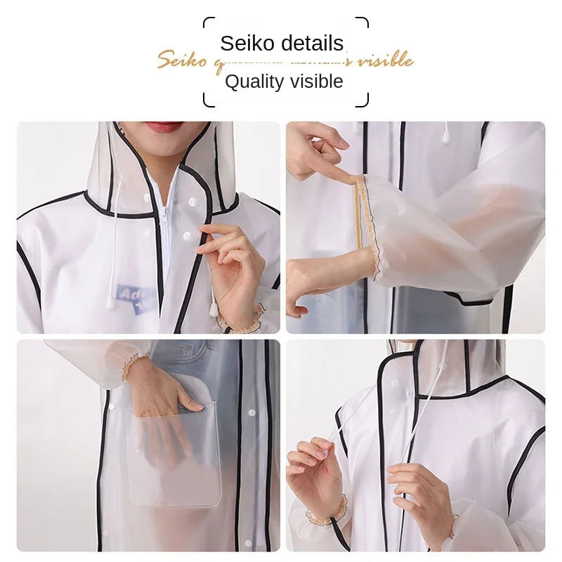 Adult Outdoor Hiking Conjoined Raincoat Double Hat Brim Large Size Logo Waterproof Upgrade for Rainstorm for Poncho Wholesale