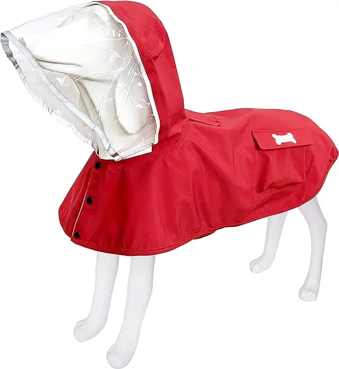 Adjustable Yellow Dog Raincoat Poncho Hoodie Waterproof Pet Rain Jacket Reflective High Logo Decoration Leash Hole Travel Work