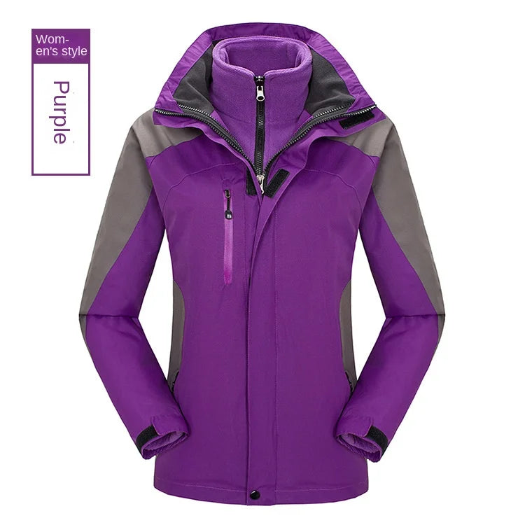 Two-Piece Three-In-One Outdoor Assault Clothing for Men Women Fleece-Lined Waterproof Mountaineering Work Jacket Custom Hiking