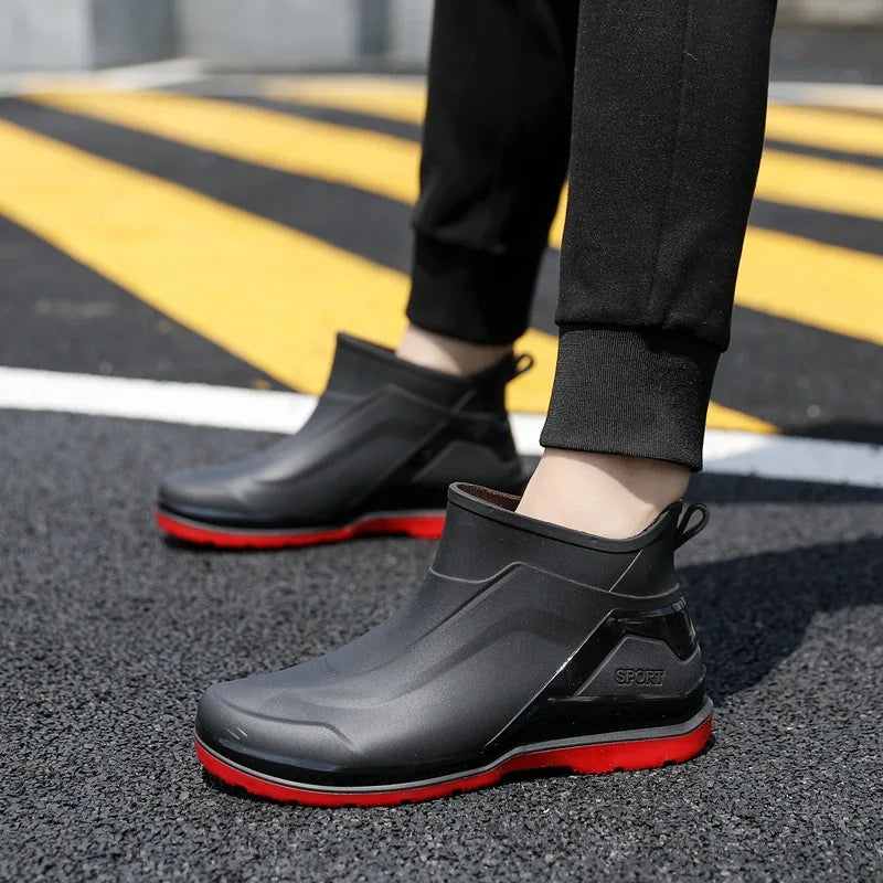 Factory Waterproof Ankle Neoprene Boots Non-slip Work Shoes Rubber Water Fashion Boots Outdoor Rainboots for Men Women