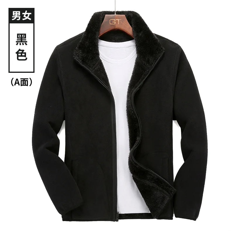 Outdoor Rush Men's & Women's Coral Fleece Coat Casual Style Thickened Spring Autumn Winter Sweater Cardigan Liner