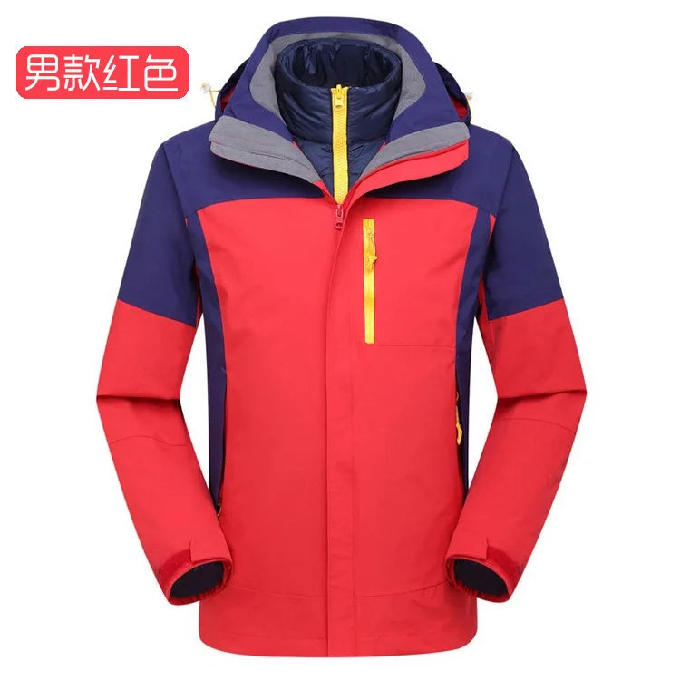 Three-in-One Detachable Tibet Travel Jacket Liner High-End Men's Women's Winter Ski Suit with Zipper Closure for Mountaineering