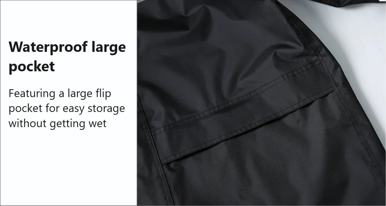 Black Double-layer Polyester Pongee Textile Full Body Rainstorm Proof Takeaway Duty Fishing Cycling Split Raincoat Suit