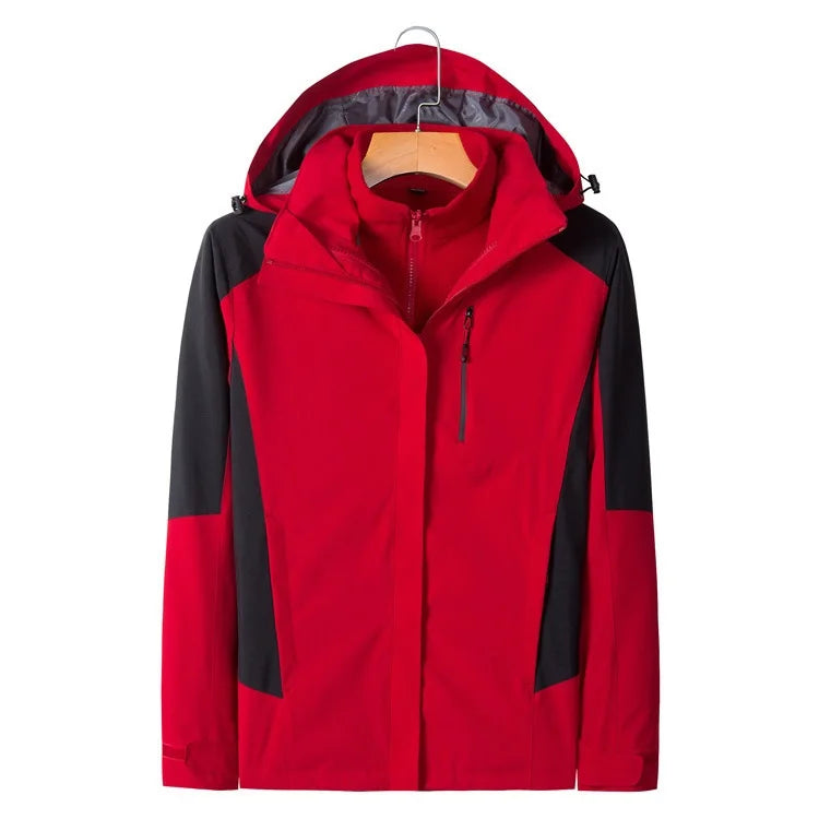 Outdoor Work Clothes Women Men Waterproof Breathable Two-Piece Set Three-in-One Winter Ski Suit Warm Layer Rain Jackets Raincoat