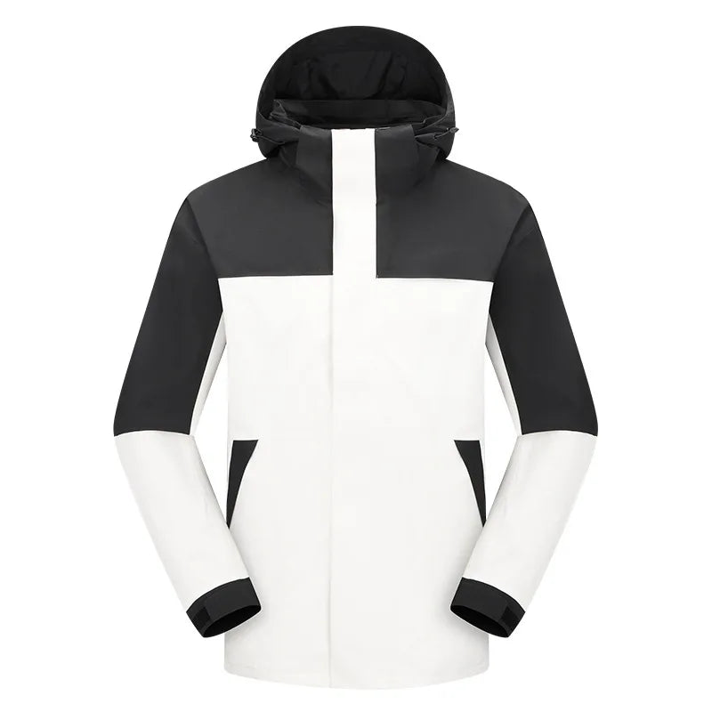 New Adhesive Outdoor Three-in-One Charge Clothes Detachable Two-piece Waterproof Windproof Winter Stand Men's Women's