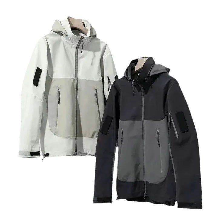 Outdoor Casual Hooded Jacket for Men Women Windproof Water-Resistant Lightweight Hard Shell Fashion Jacket