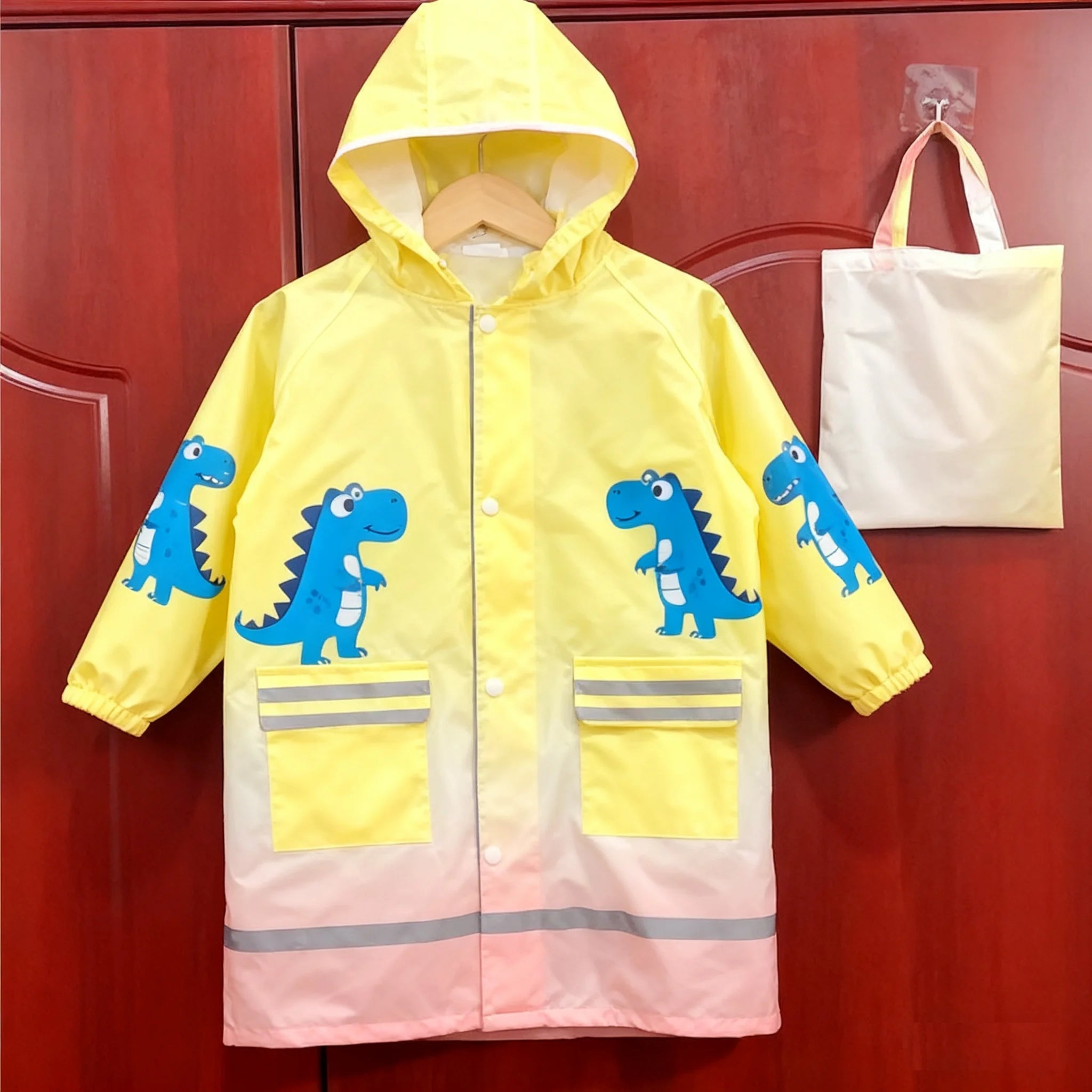 Outdoor Lightweight Breathable Waterproof Rain Poncho for Middle Large Boys/Girls Durable Cartoon Design Reusable Raincoat