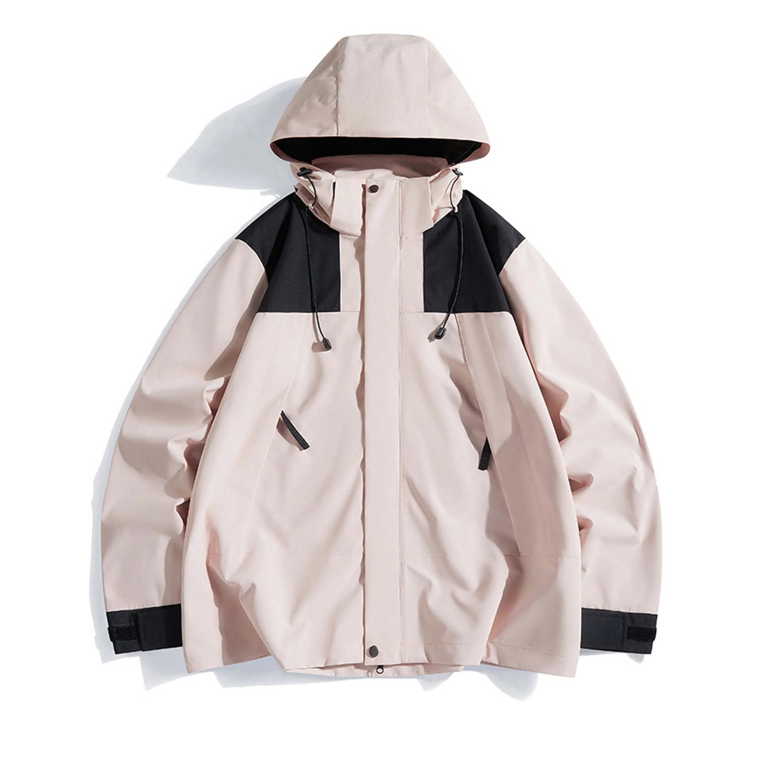 Custom Logo Men's Windbreaker Solid Woven Windproof Breathable Loose Jacket Stand Zipper Winter 3XL Plus Size Outdoor Ropa De