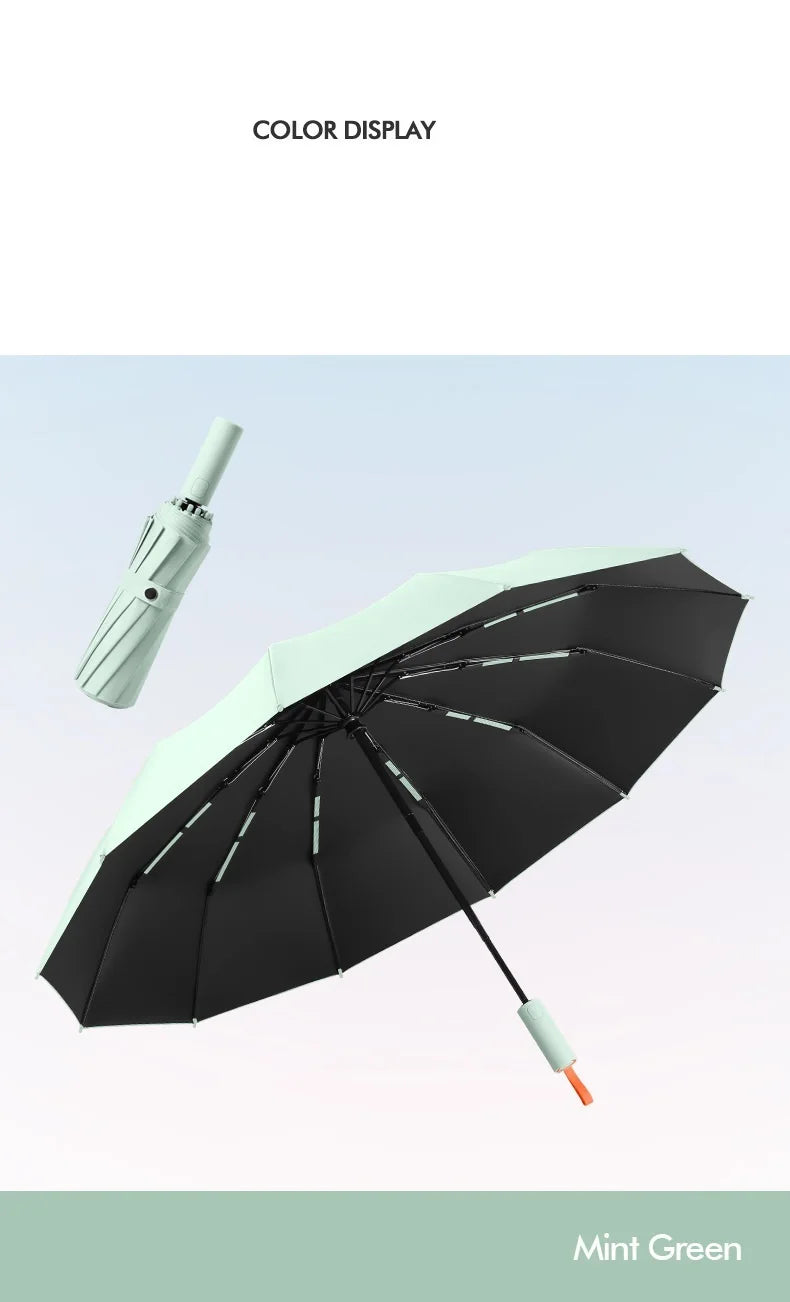 Cool Fresh Colors 23''*12k Carbon Fiber Rain Umbrella Contrast Color ABS Handle UV Protection Customizable Logo Fabric Material