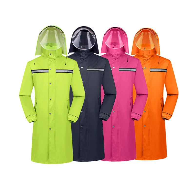 Universal Single-Person Waterproof Hooded Safety Polyester One Piece Long Rain Jacket for Style Emergency Activities-Hiking