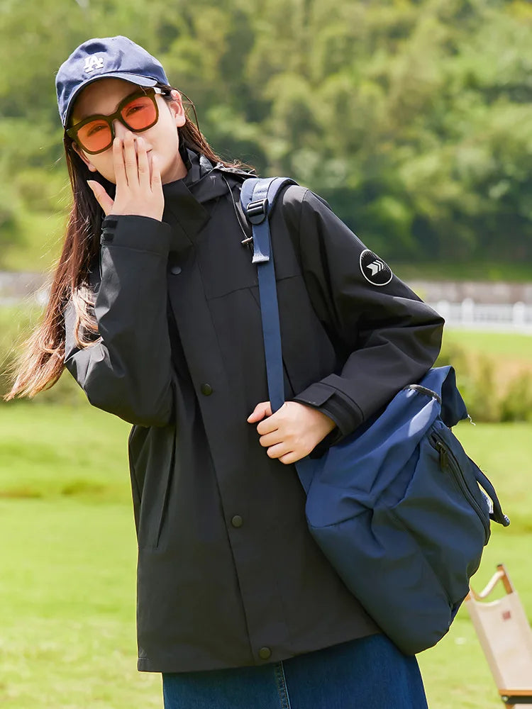 Autumn Winter Three-in-One Outdoor Mountaineering Suit for Men Women Stand Windproof Waterproof Thickened Warm Jacket