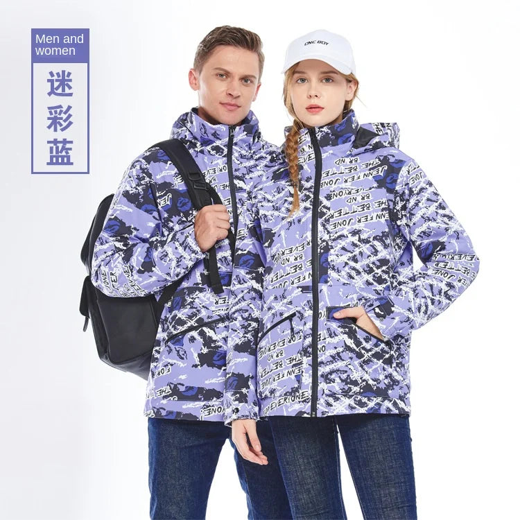 High-End Waterproof Breathable Outdoor Clothing for Men Women Autumn Winter Two-Piece Three-In-One Windproof Jacket Full Zipper