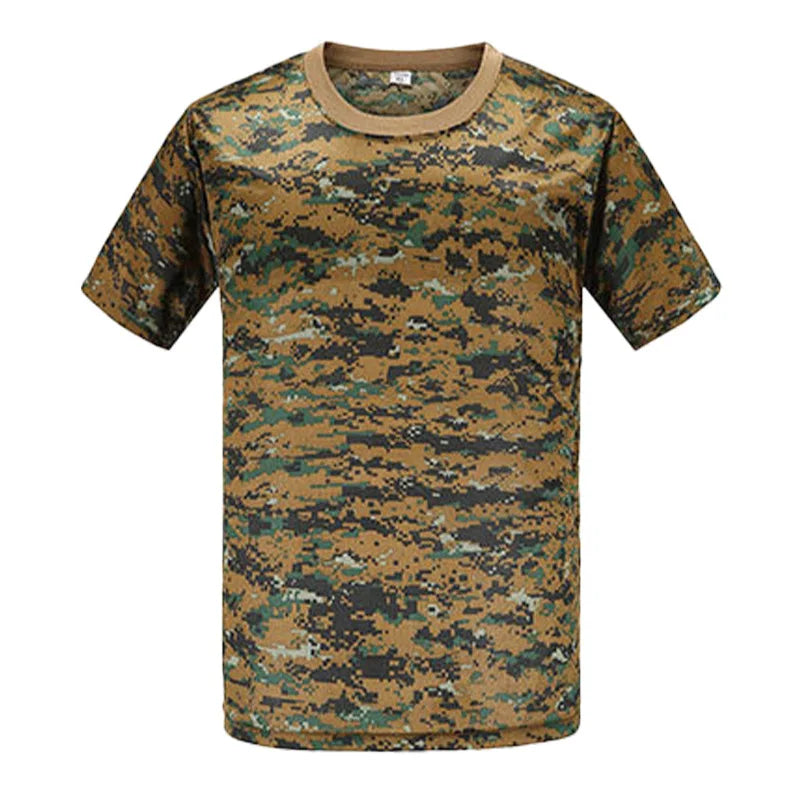 Horse-horse Camouflage Tactical T-shirt Unisex Short-sleeved Summer Quick-drying Breathable 100% Polyester Outdoor Physical