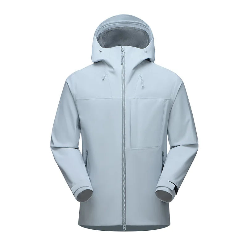 Outdoor  Winter Solid Color Waterproof Soft Shell Jacket for Outdoor Mountaineering Unisex All-Weather Use